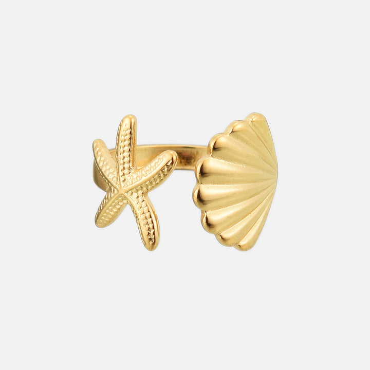 Marina Ring mit Seestern- und Muscheldesign – Maritim & Verstellbar