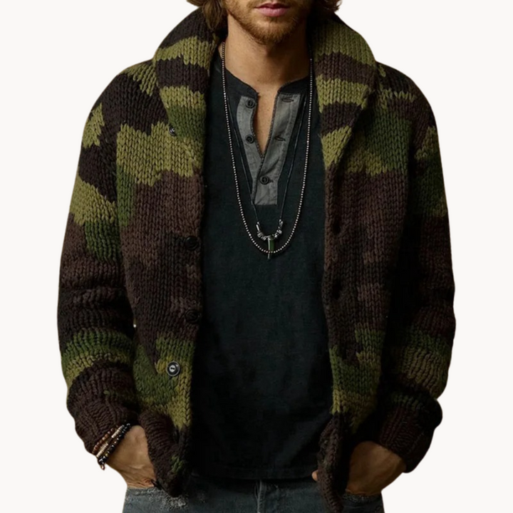 Camo | Strickjacke mit Schal