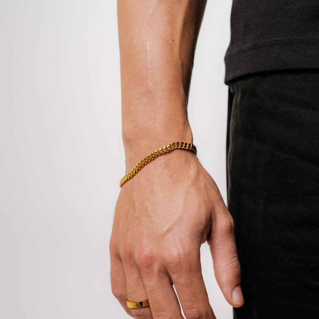 Bundle: Cuban Bracelet 5MM + Chain 3MM (Gold)