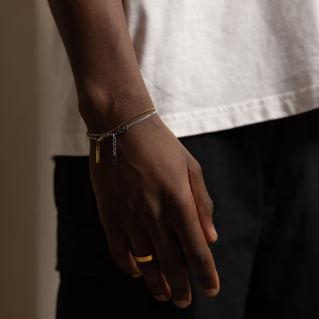 Bundle: Cuban Chain + Bracelet 2MM (Gold)