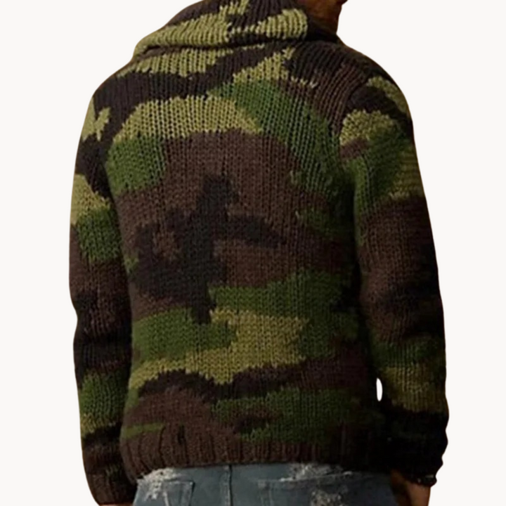 Camo | Strickjacke mit Schal