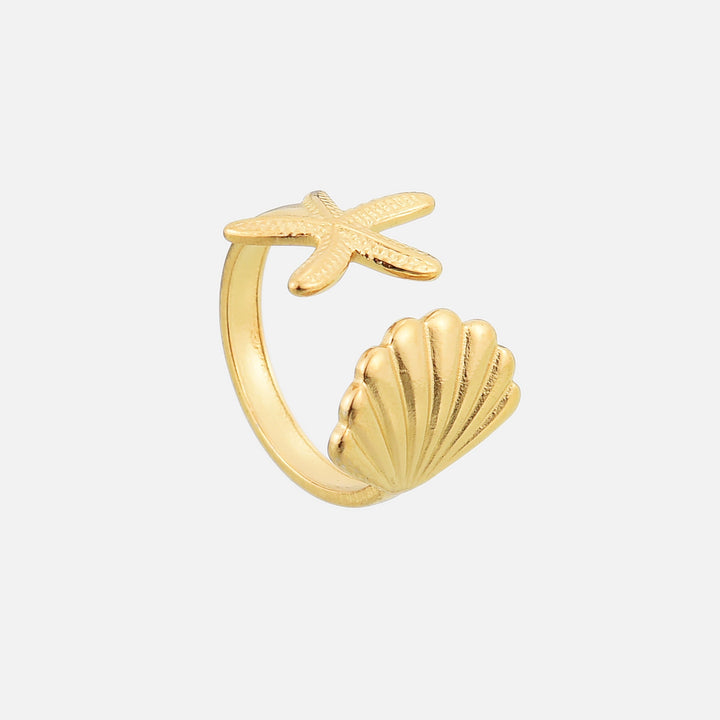 Marina Ring mit Seestern- und Muscheldesign – Maritim & Verstellbar