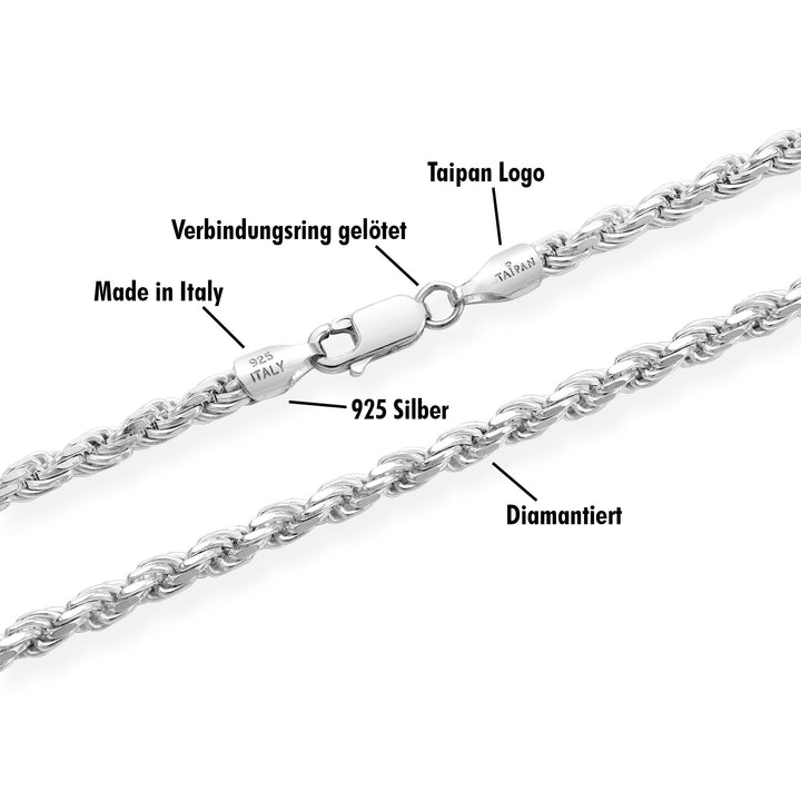 Kordelkette Rope Chain 3,5mm - 925