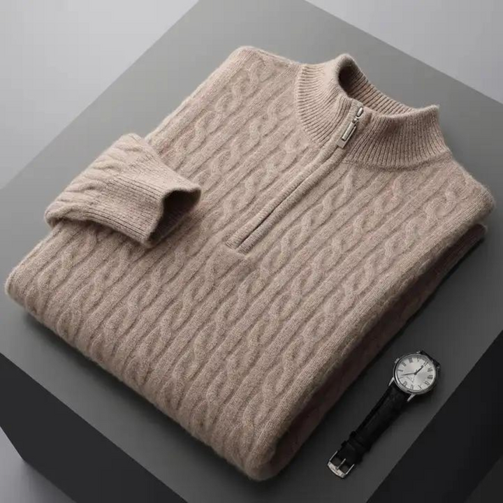 Robert | Premium Soft Fabric Herren Pullover mit halbem Reißverschluss