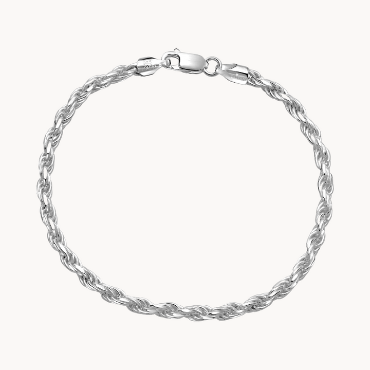 Kordelkette Rope Chain Armband 3,5mm - 925 Silber