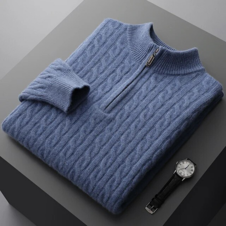 Robert | Premium Soft Fabric Herren Pullover mit halbem Reißverschluss