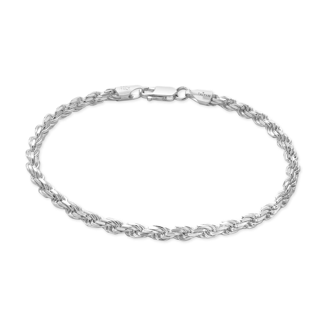 Kordelkette Rope Chain Armband 3,5mm - 925 Silber