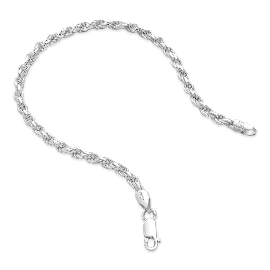 Kordelkette Rope Chain Armband 3,5mm - 925 Silber