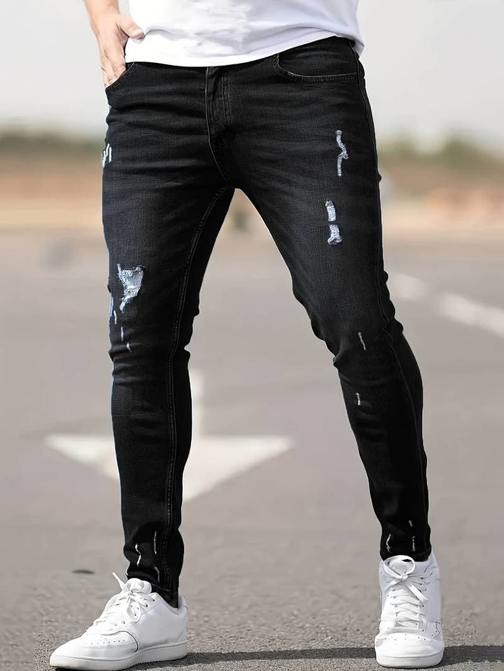 Quintus | Trendige Ripped Slim-Fit Herrenjeans