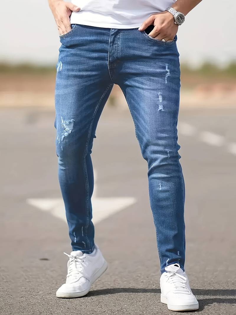 Quintus | Trendige Ripped Slim-Fit Herrenjeans