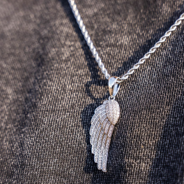 Diamond Wing Pendant (White Gold)