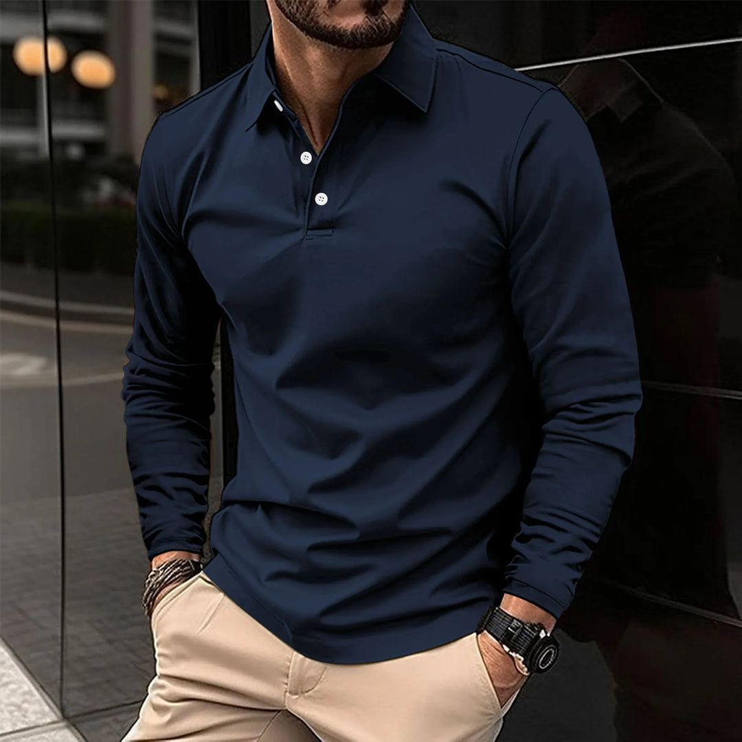 Conrad | Timeless Slim Fit Herren-Polo mit langen Ärmeln