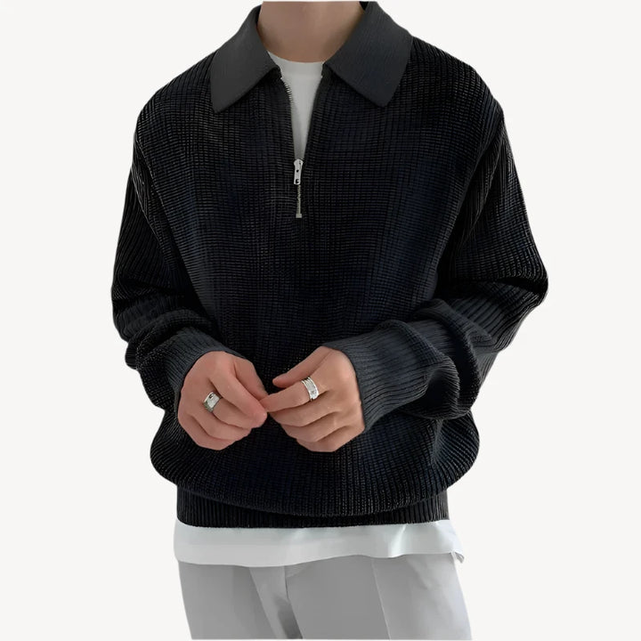 Dravek | Retro Knit Comfort Herren Zip Hoodie Pullover