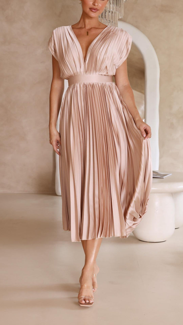 Maria | Elegantes & Raffiniertes Plisseekleid