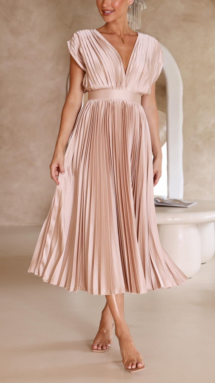 Maria | Elegantes & Raffiniertes Plisseekleid