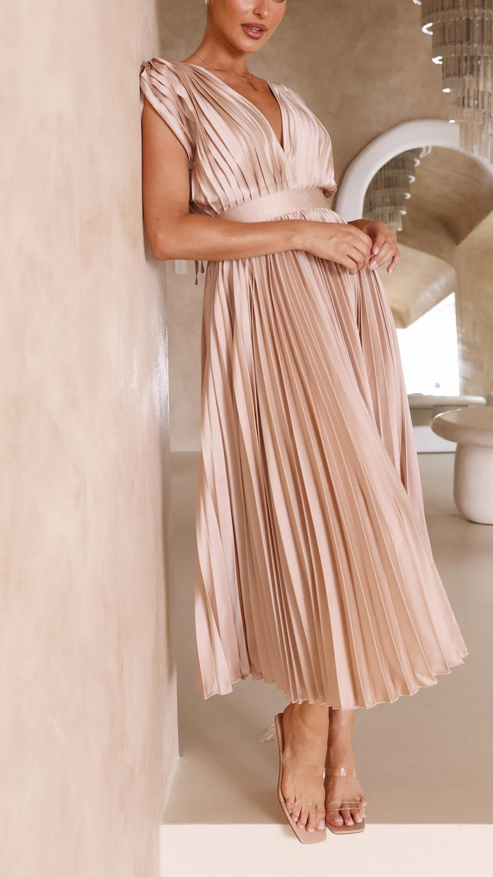 Maria | Elegantes & Raffiniertes Plisseekleid