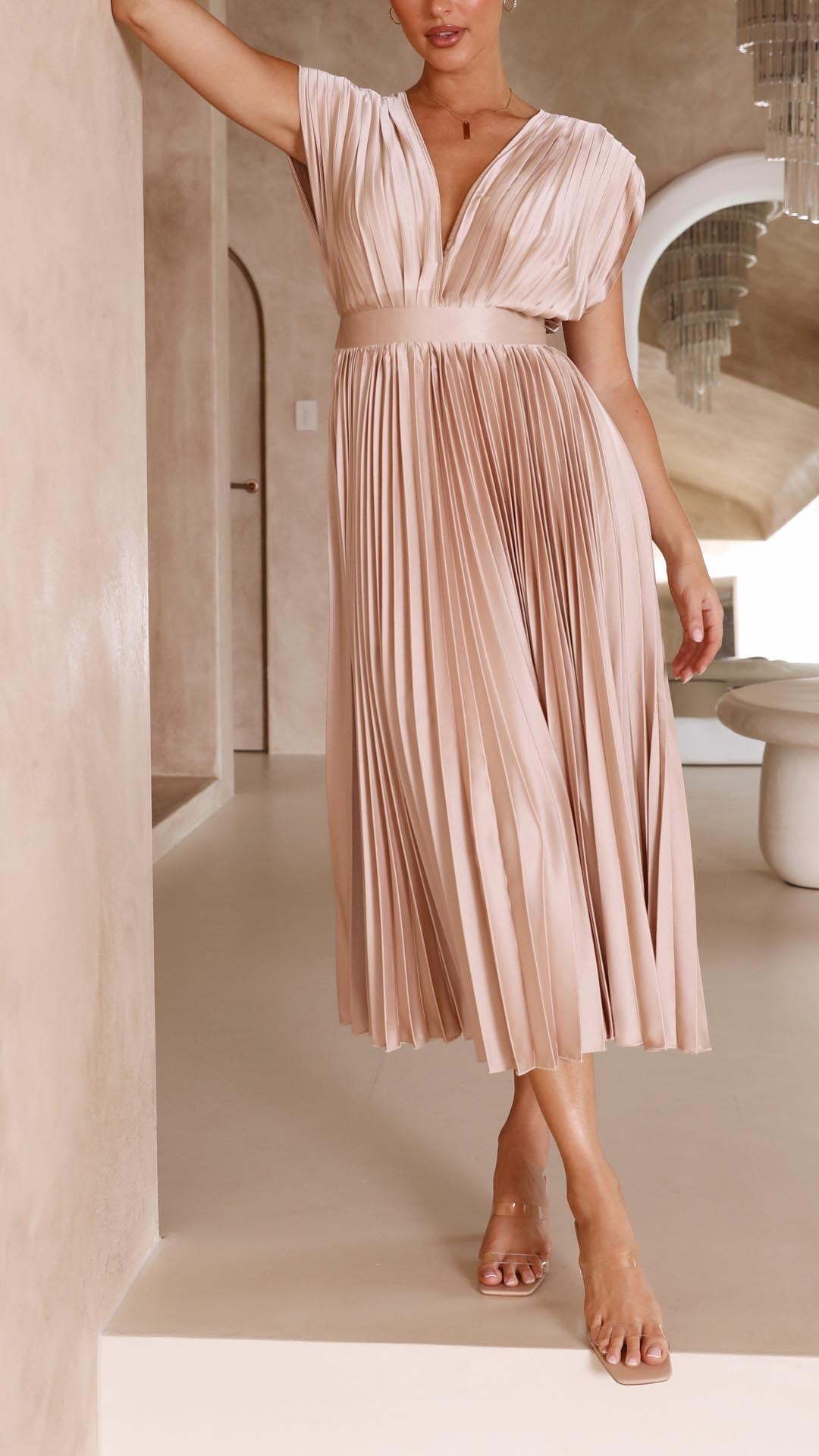 Maria | Elegantes & Raffiniertes Plisseekleid