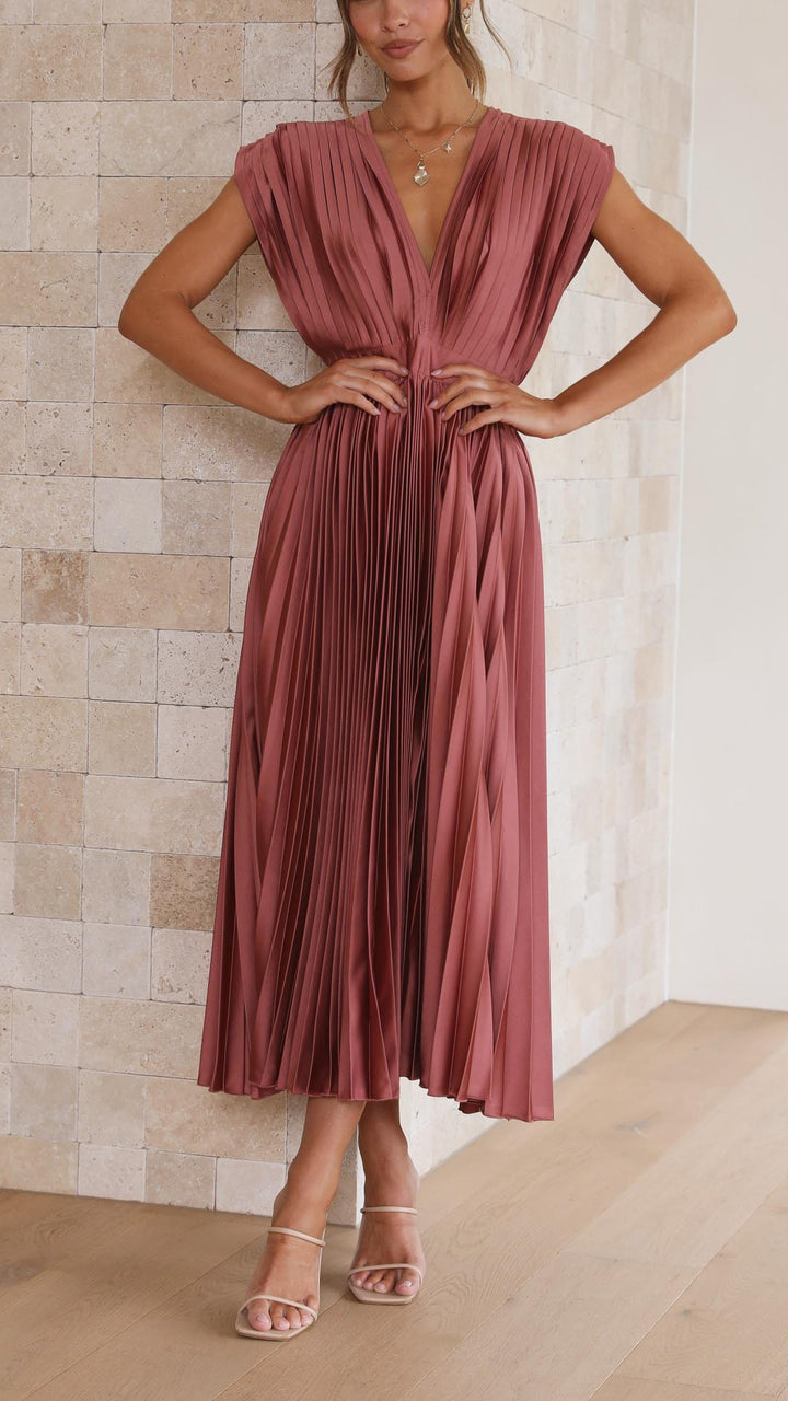 Maria | Elegantes & Raffiniertes Plisseekleid