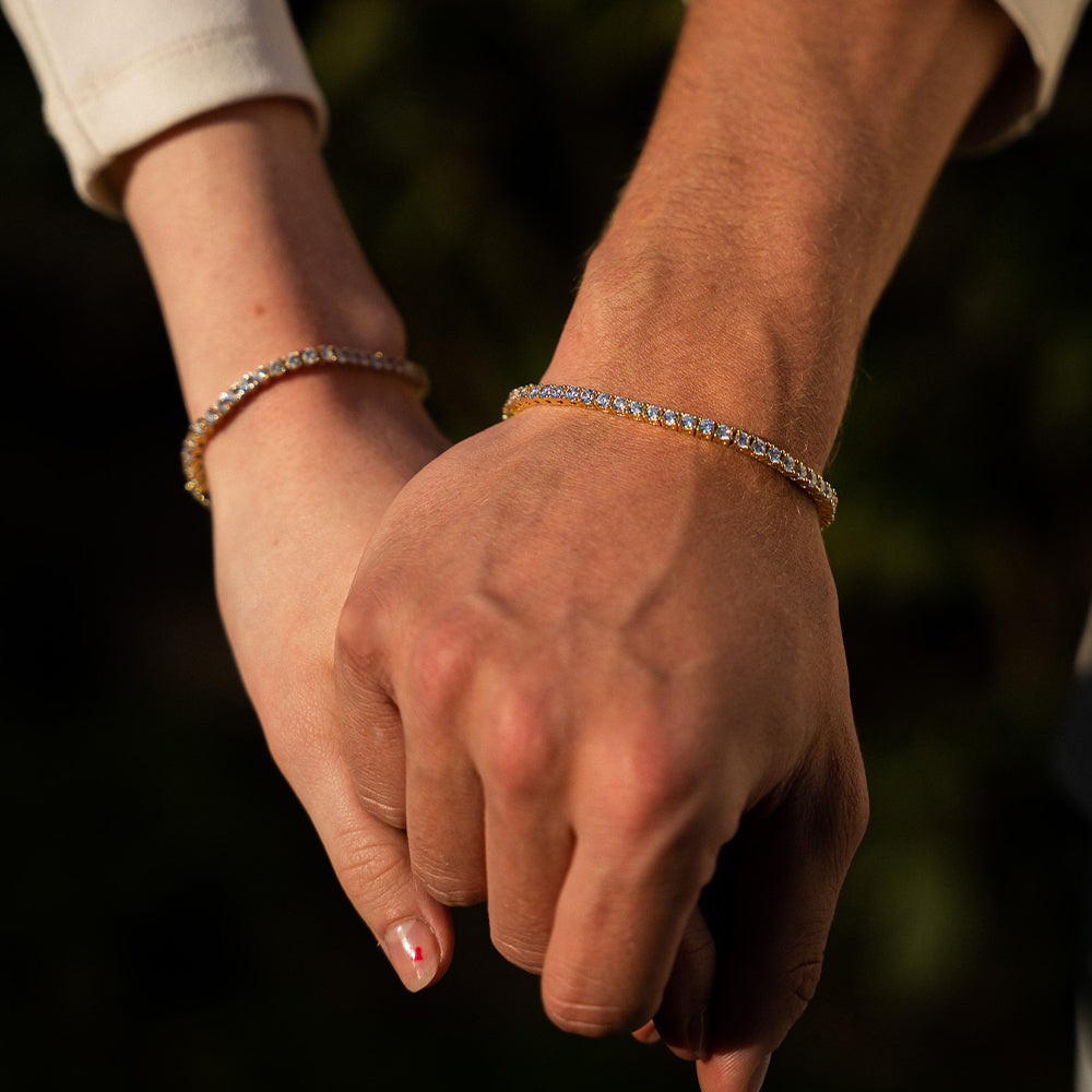 Bundle: Tennis Bracelet + Chain 3MM (Gold)