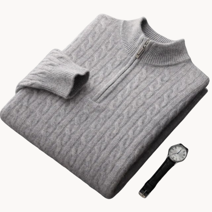 Robert | Premium Soft Fabric Herren Pullover mit halbem Reißverschluss