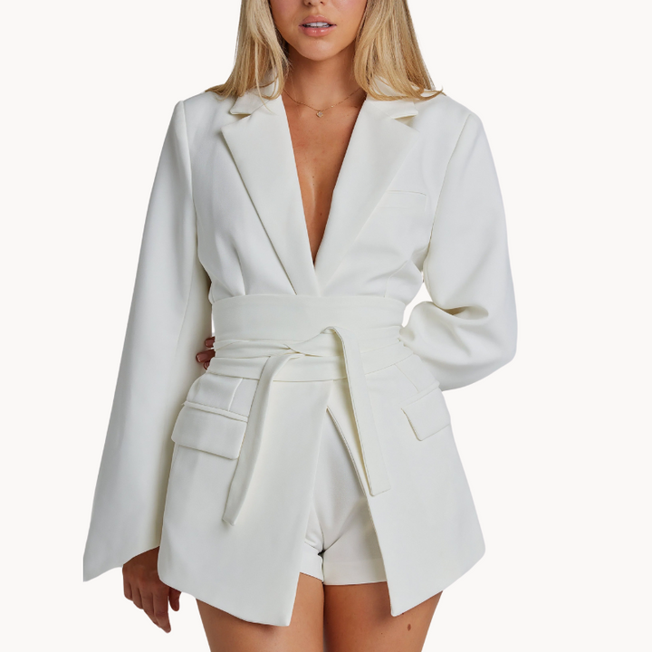 Kristina | Gürtelblazer Elegant Schlank Damen Blazer