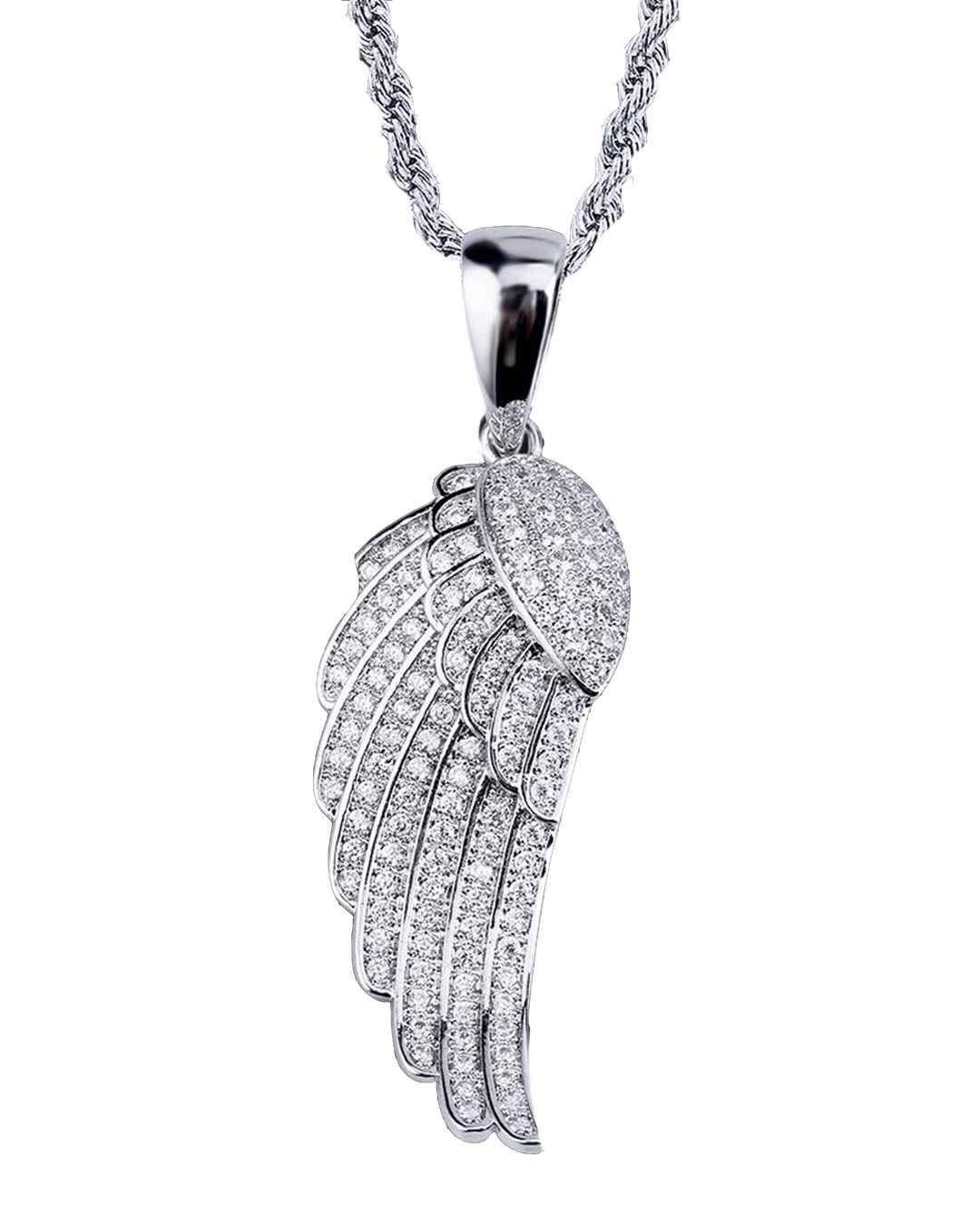 Diamond Wing Pendant (White Gold)