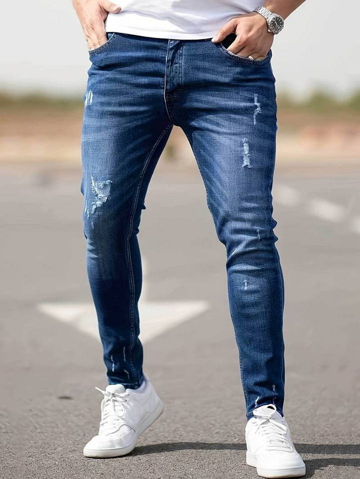 Quintus | Trendige Ripped Slim-Fit Herrenjeans