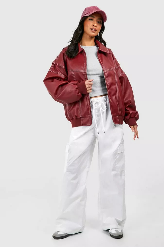 Vera | Trendy Red Oversized Fit Damenjacke